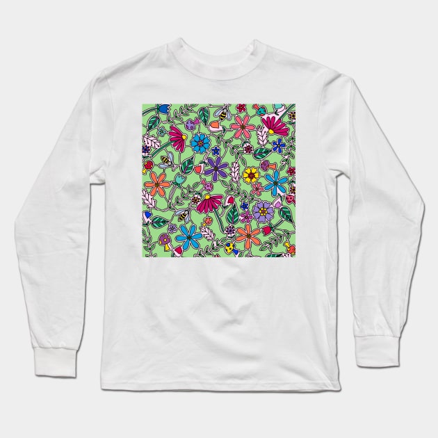 Bee Garden Long Sleeve T-Shirt by HLeslie Design